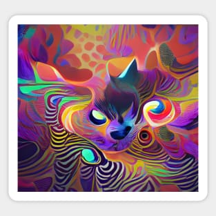 Psychedelic Cat Sticker